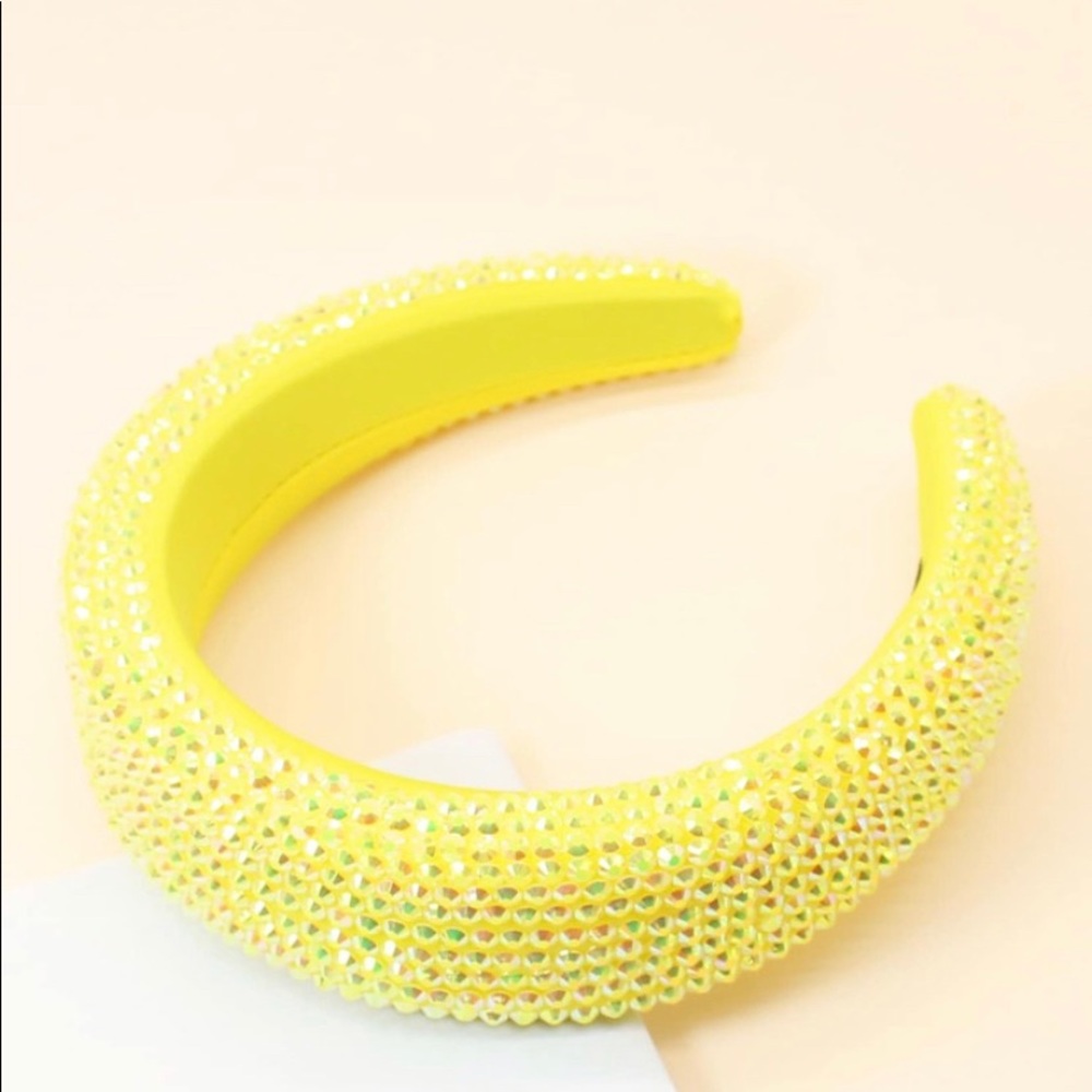 BUNDLE 2 ITEMS FOR $10 Yellow girls rhinestone hair hoop